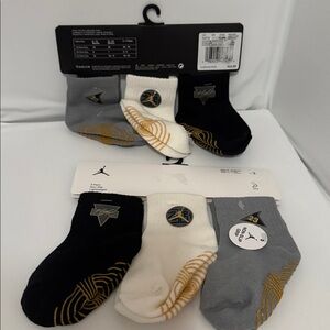 Jordan Infant Athletic Socks 3-Pack - Black, White, Gray ( 2 sets)